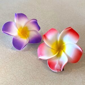 Soft faux orchid hair clips